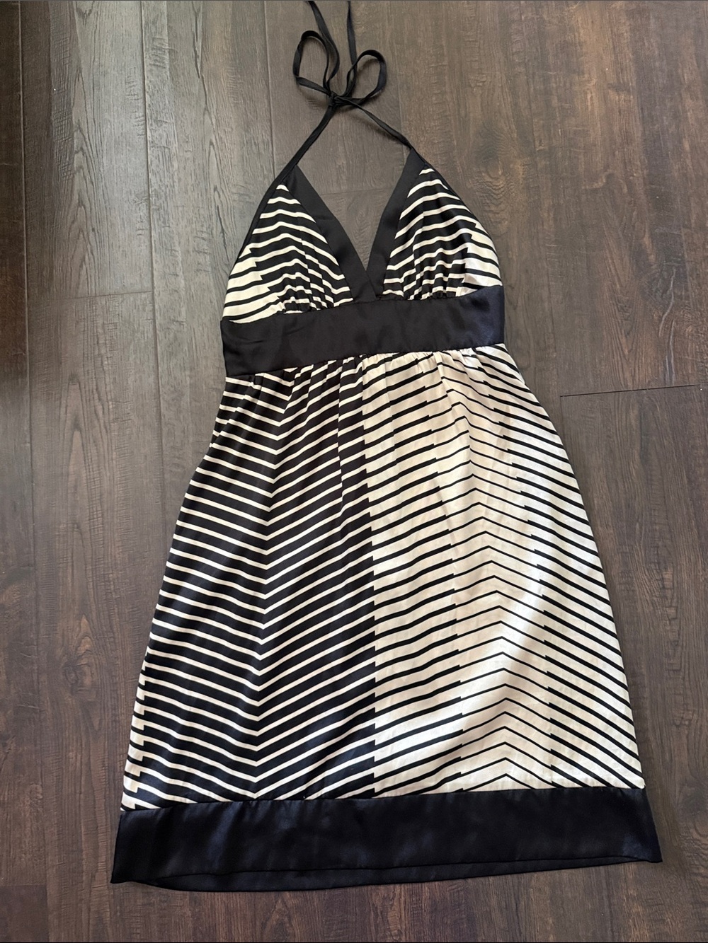 Forever 21 Black and White Halter Stripe Dress